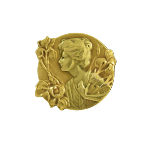 Yellow-gold-Art Nouveau-brooch-by-Kremenz