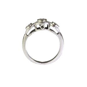 Contemporary 18ct. White Gold Diamond Set Trilogy Ring | white gold diamond ring, custom ring, melbourne antique jeweller 