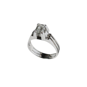 1970s modernist contemporary diamond engagement ring