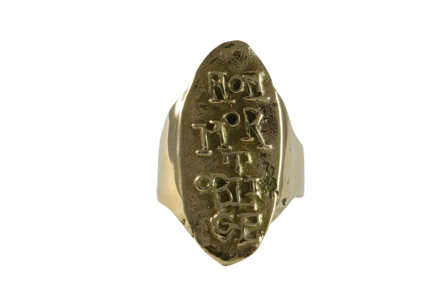Contemporary 9ct Gold Non Mort Oblige Ring by Ali Alexander – Gray Reid ...