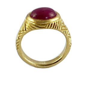 Contemporary 22ct. Yellow gold gold ruby ring by Alexander Wilson