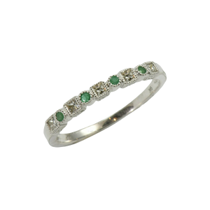 White-gold-emerald-diamond-custom-engagement-ring
