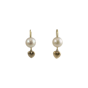 9ct yellow gold and south sea pearl earrings | gold pearl earrings 
