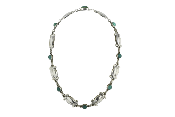 A Vintage Stg. silver and amazonite necklace by Georg Jensen | georg jensen, 