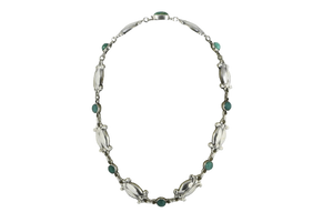 A Vintage Stg. silver and amazonite necklace by Georg Jensen | georg jensen, 