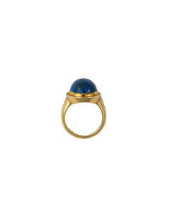 Cabochon Lapis lazuli ring set in 14ct. & 22ct. yellow gold