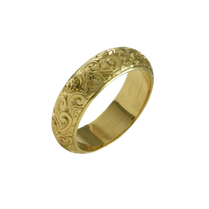 Contemporary-Yellow-gold-ring-Paul Bott-gents-wedder