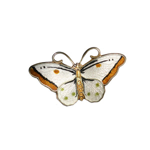 Vintage-sterling-silver-Enamel-Butterfly-Brooch