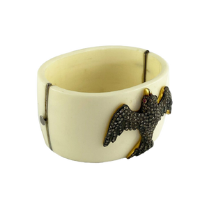 Vintage bakelite 18ct. Yellow gold, Stg. silver, diamond and ruby cuff | collectable jewellery melbourne