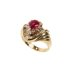Vintage 18ct. yellow gold Ruby & Diamond ring | engagement ring, custom engagement ring, independent Melbourne jeweller, engagement ring Melbourne.
