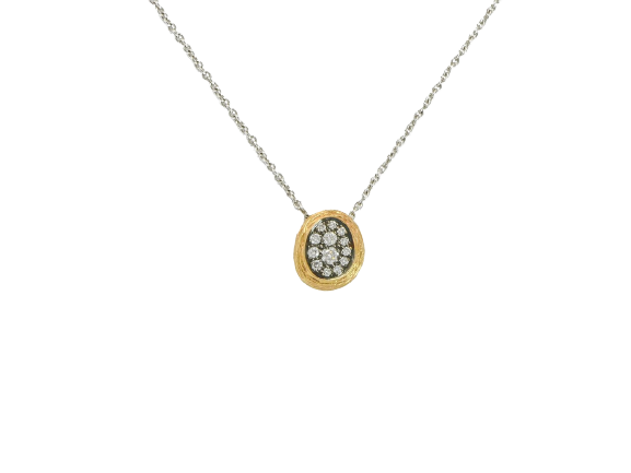18ct Rose and white gold diamond pendant