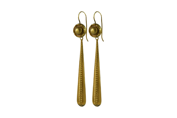 Antique 9ct. Yellow gold earrings or ear pendants