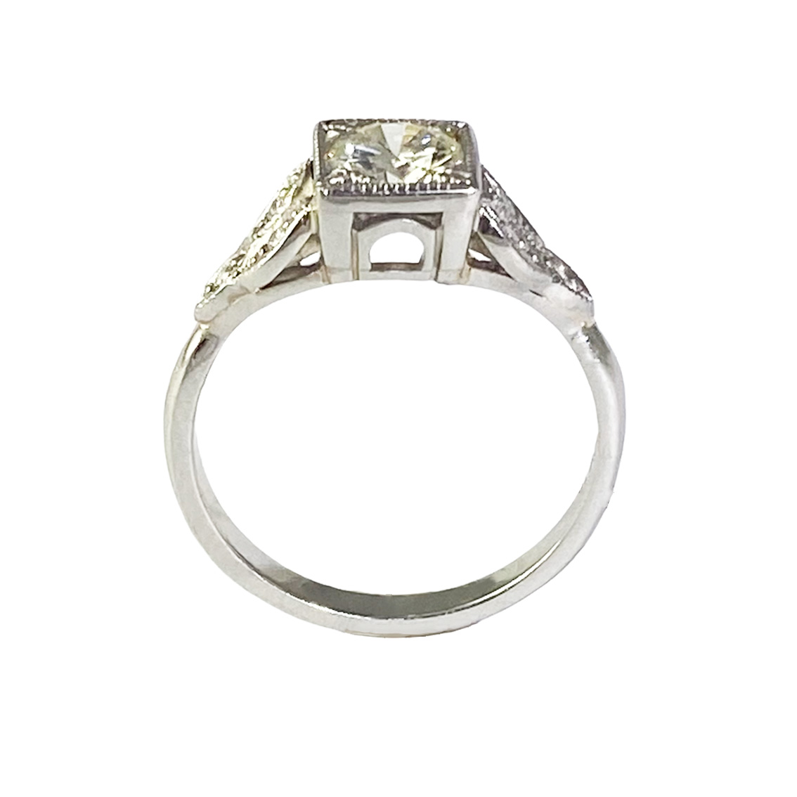 Contemporary handmade Platinum diamond set ring