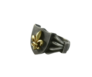 Contemporary Stg. silver and 18ct. yellow gold Signet Ring by William Llewellyn Griffiths.