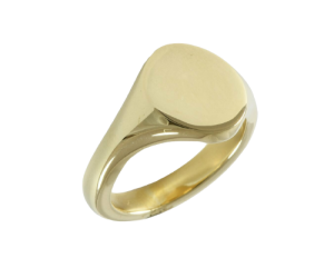 9ct. Yellow gold oval signet ring by Gray Reid Gallery